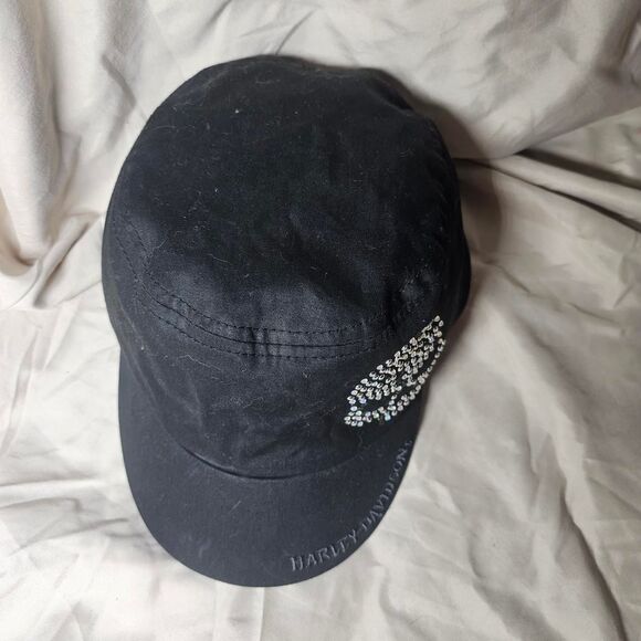 Y2K scene emo grunge biker baddie skull rhinestone cap - Picture 2 of 7